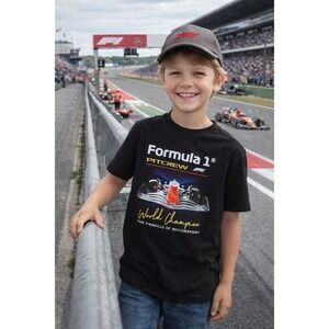 Formula 1 Offical Licensed Product T Shirt Tee Boys Large 10 12 F1 NWT Racing